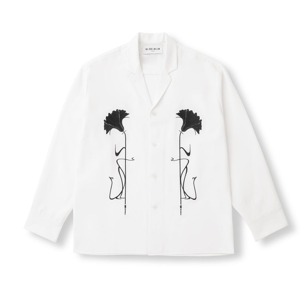 EMBROIDERY OC SHIRT / WHITE | NIL DUE / NIL UN TOKYO