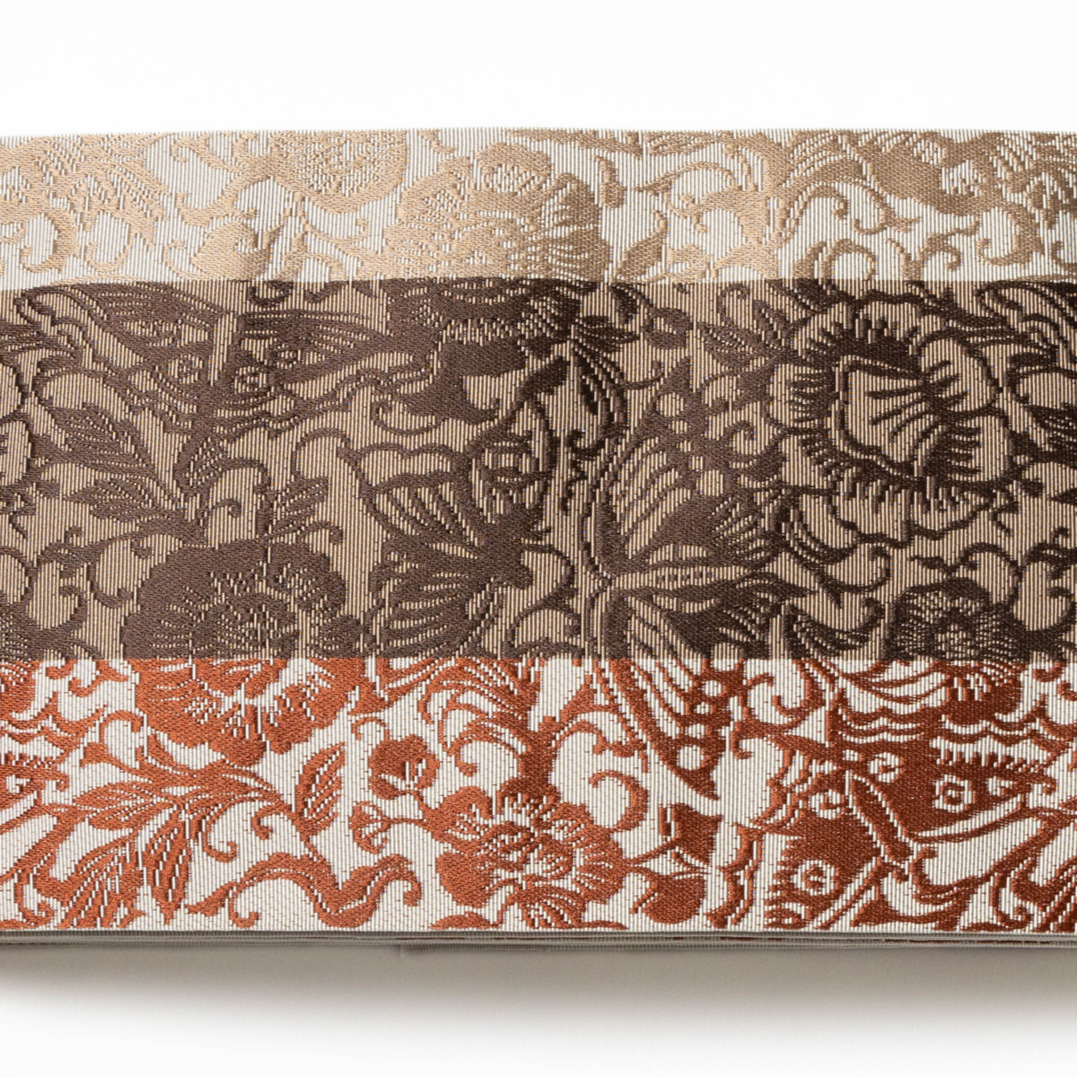 結 蝶牡丹 茶色｜西村織物 オンラインショップ｜博多帯・博多織 通販