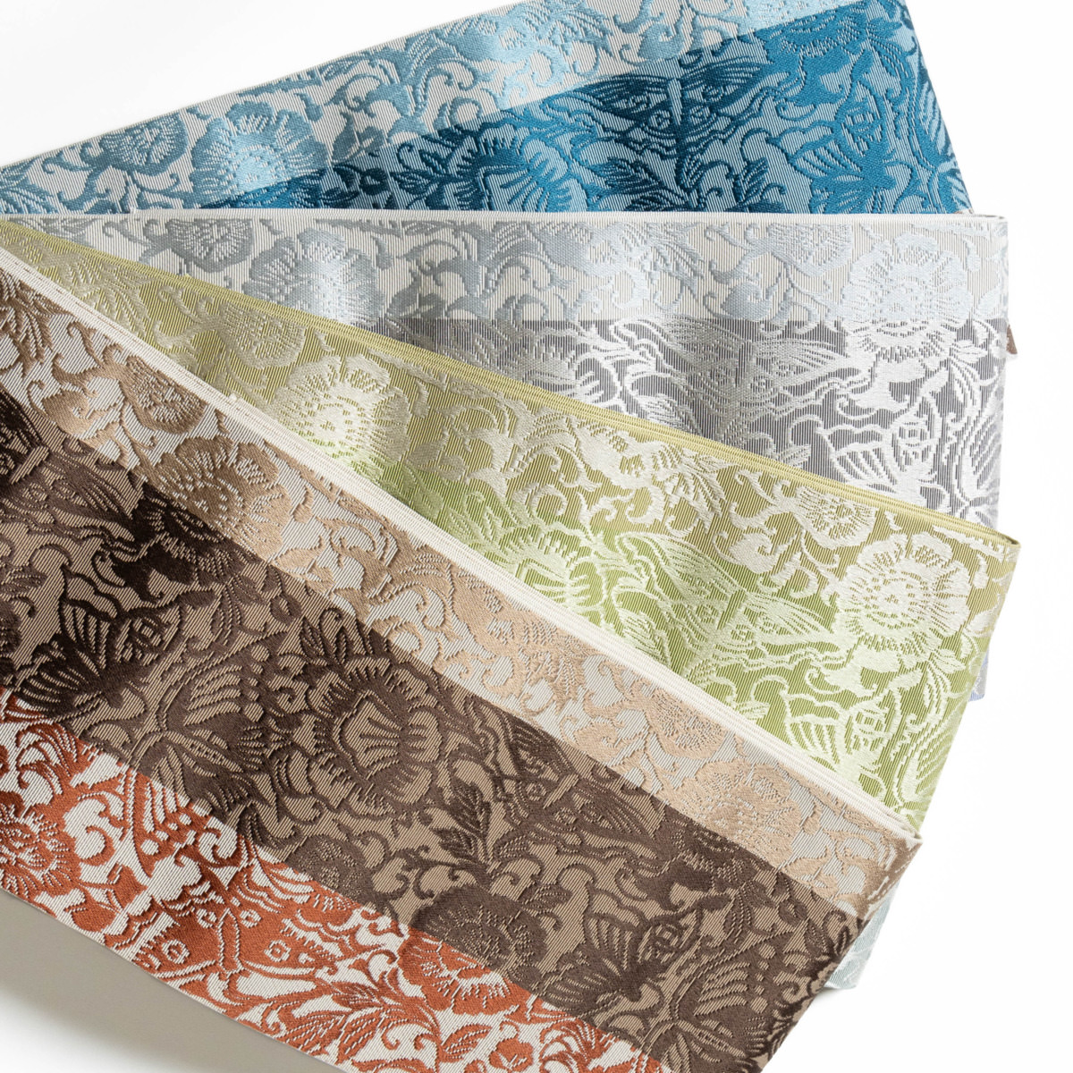 結 蝶牡丹 茶色｜西村織物 オンラインショップ｜博多帯・博多織 通販