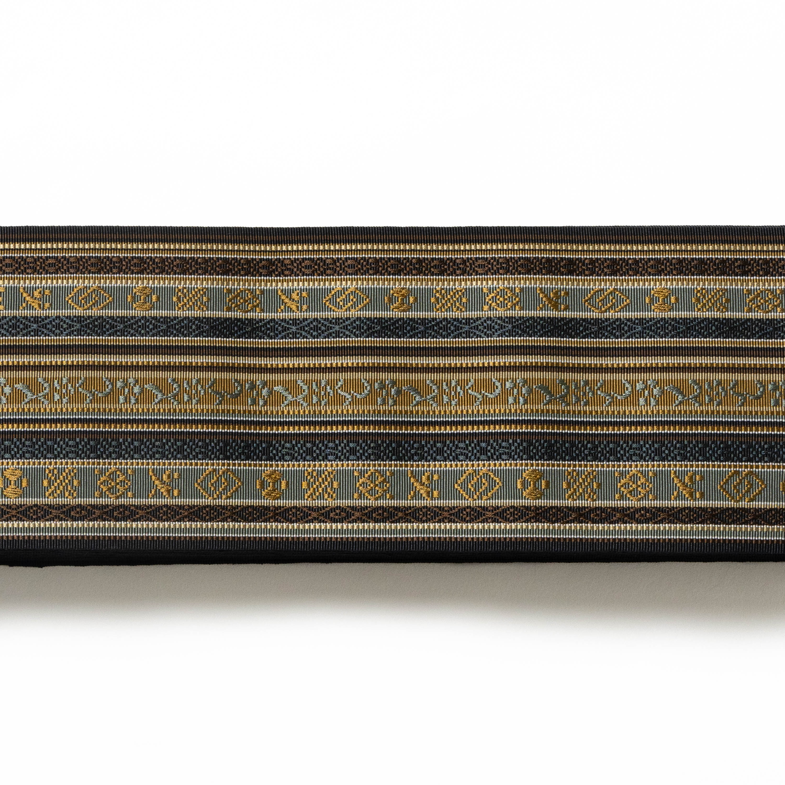 更紗 濃紺/金茶｜西村織物 オンラインショップ｜博多帯・博多織 通販