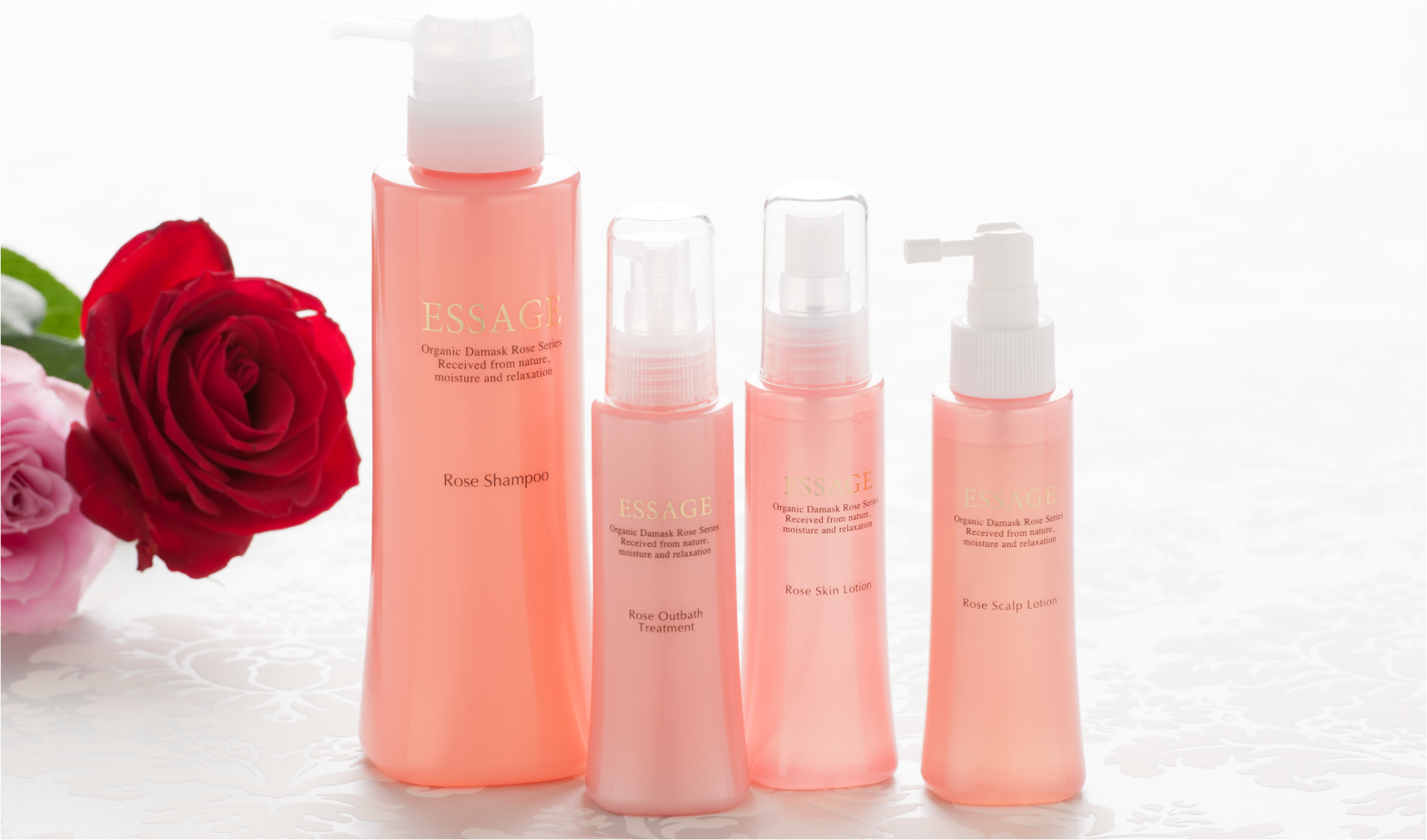 西宮の企業が開発した、国産ダマスクローズのシャンプー「エッセージュ