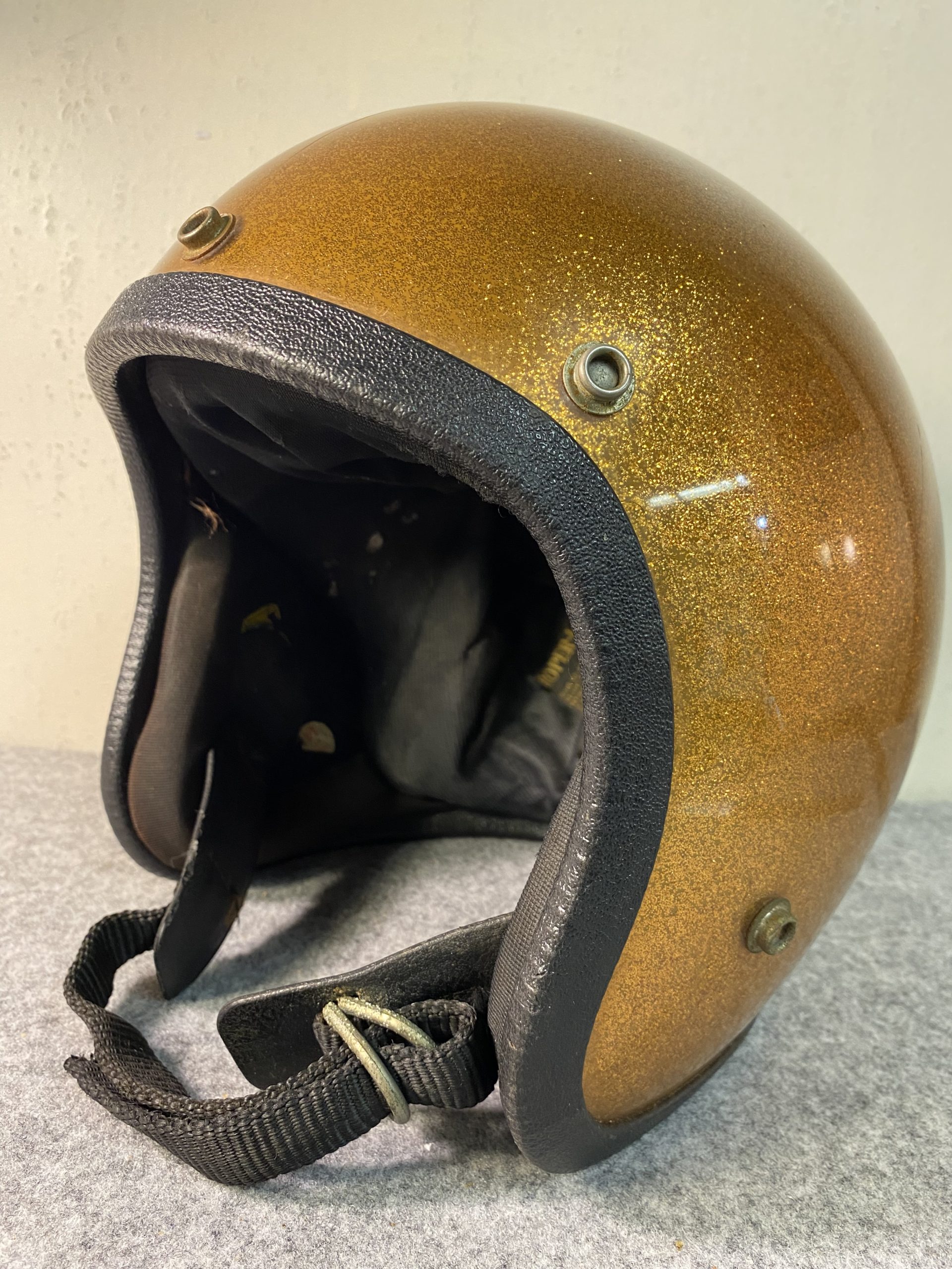 1970s ROPER LANCO ゴールドラメ ジェットヘルメット M | 京都