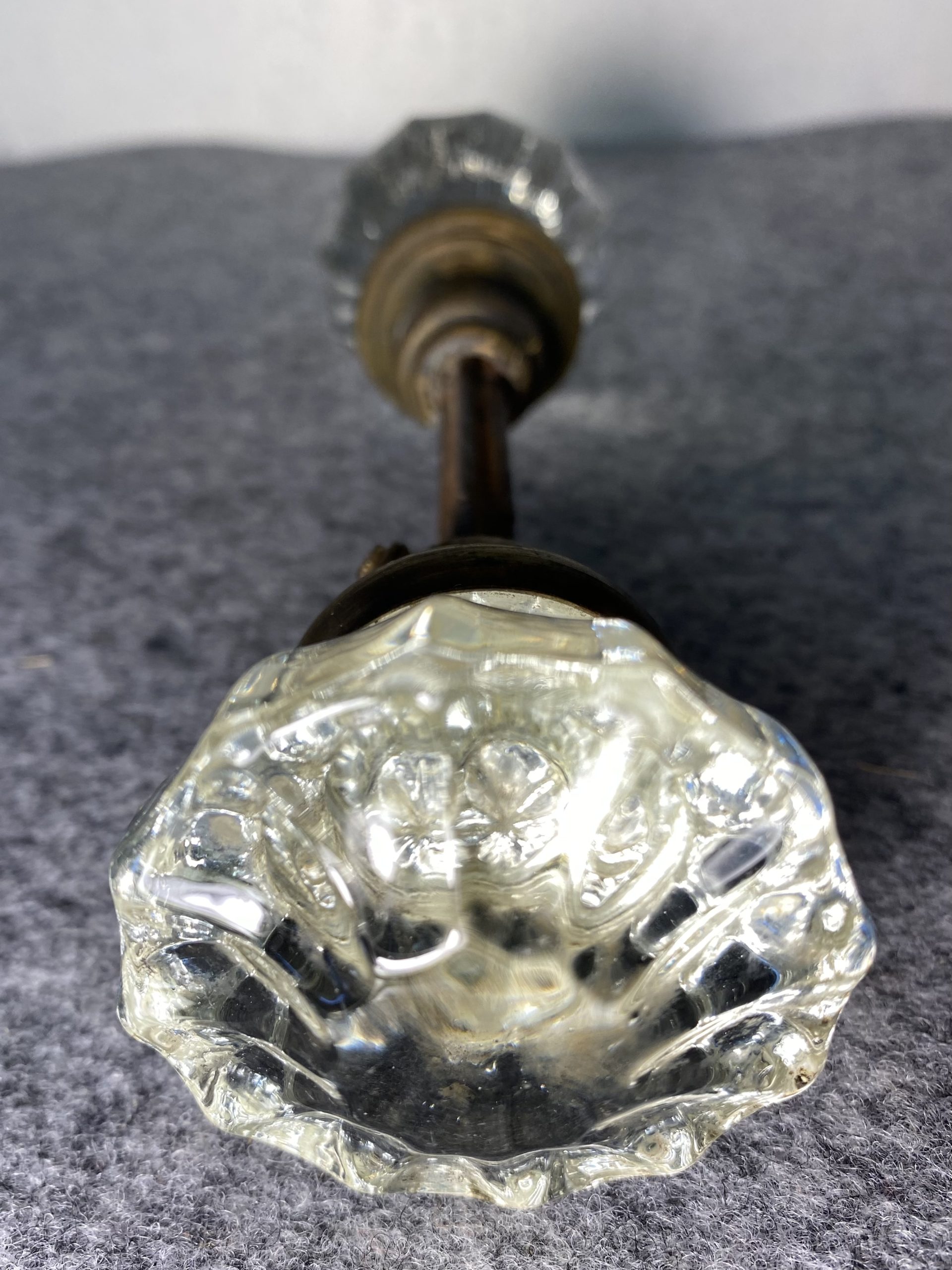 アンティーク ガラス ドアノブ×2 芯棒セット シフトノブ 3 | 京都