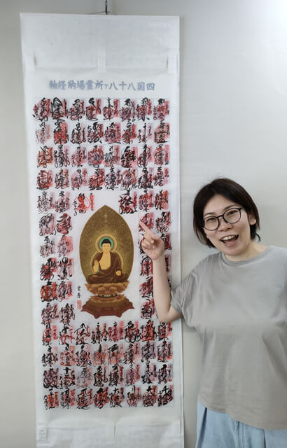 四国八十八ヶ所巡礼の想いを込めて：タイのお客様と創り上げる掛軸の