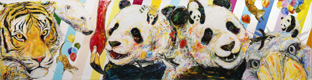 JR上野駅に巨大アニマルミューラルアート出現！NiJi$uKeが描く