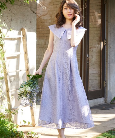 ビッグカラーレースワンピース | ロングワンピース | NOELA OFFICIAL