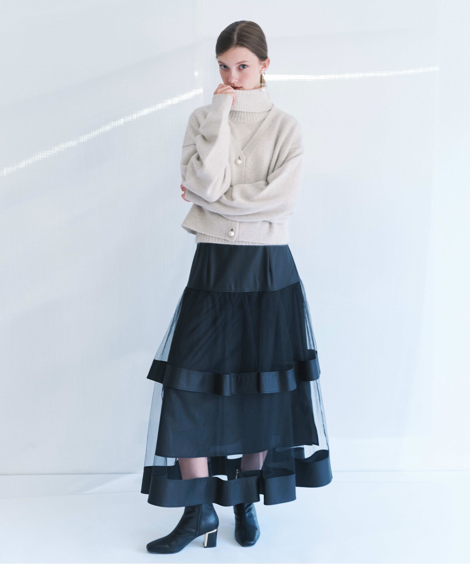 レザードッキングチュールスカート | フレアスカート | NOELA OFFICIAL