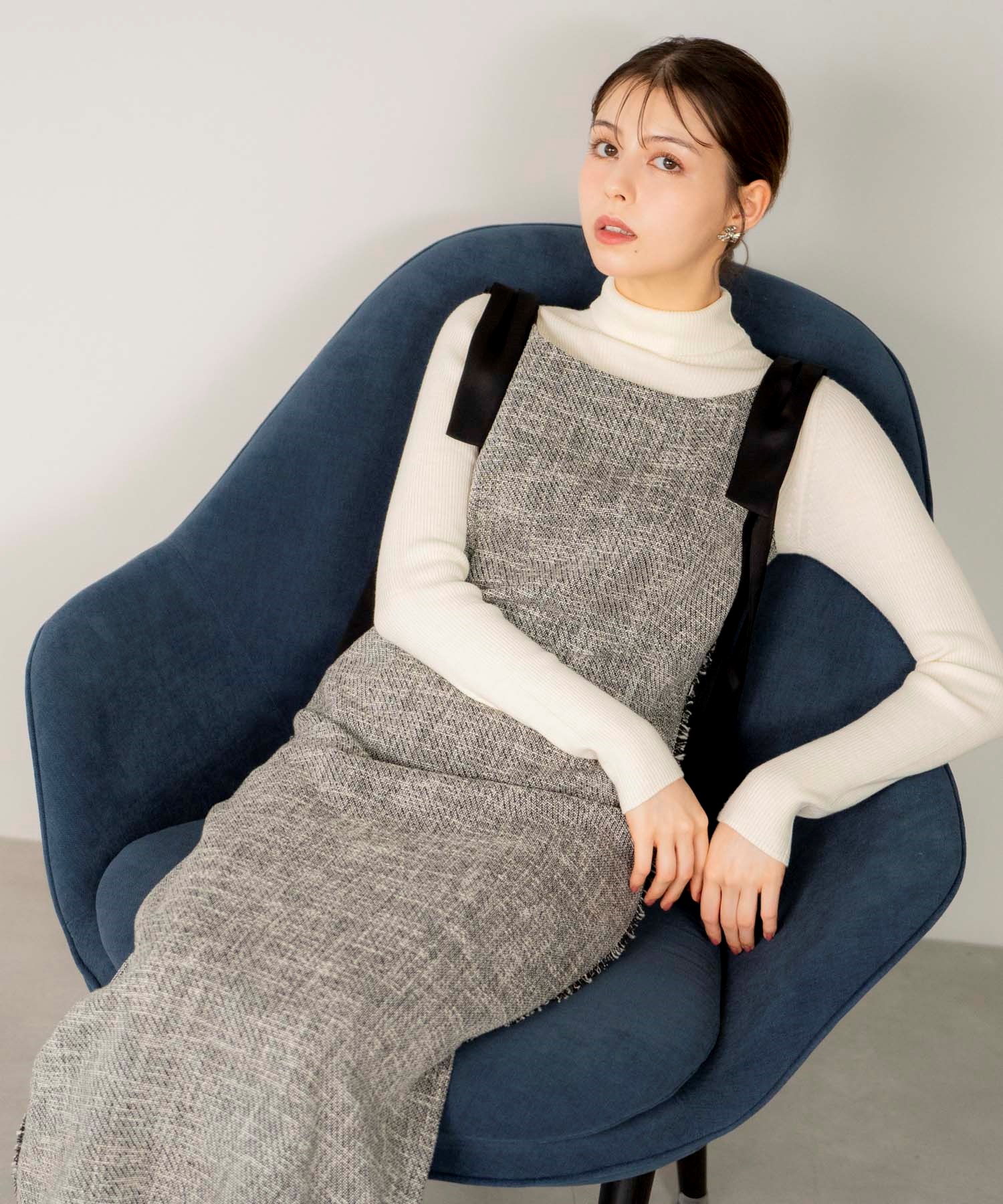 肩リボンツイードIラインワンピ | キャミワンピース | NOELA OFFICIAL