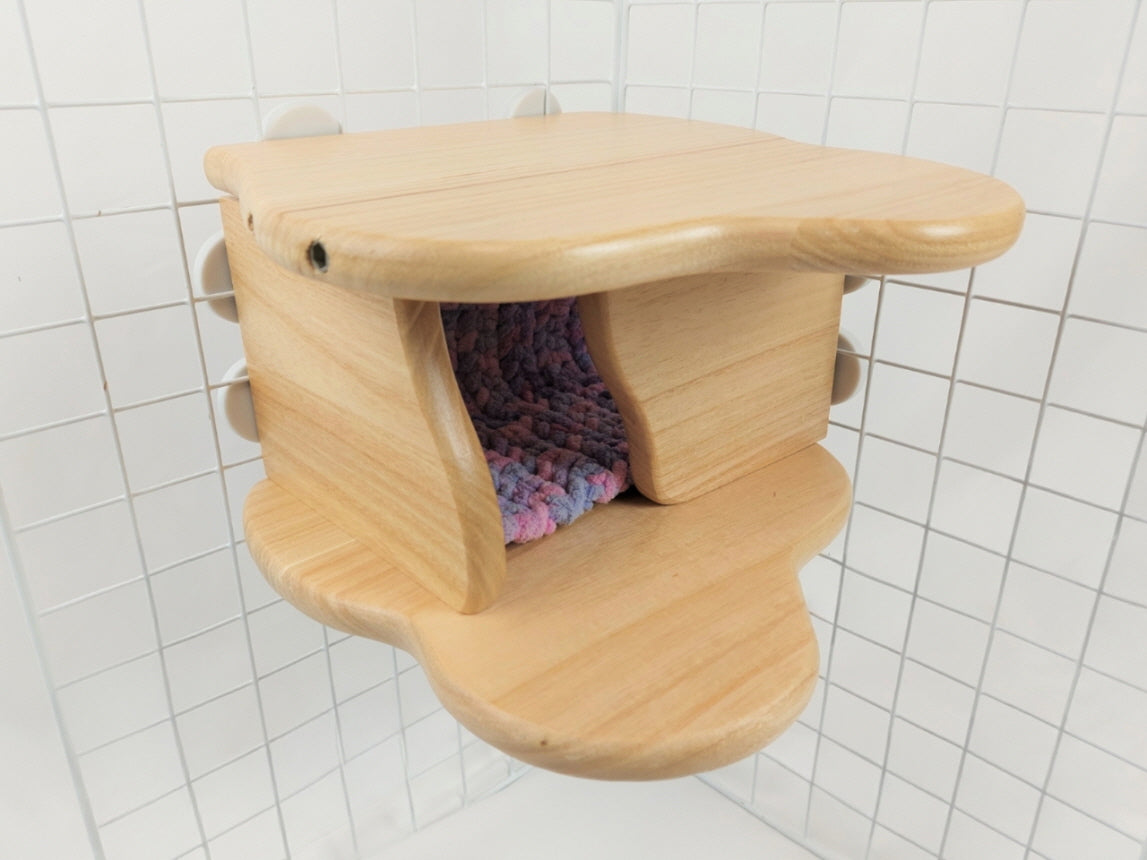 洗える,両面使用,24cmチンチラとデグーのウッドステップ,ケージ内を