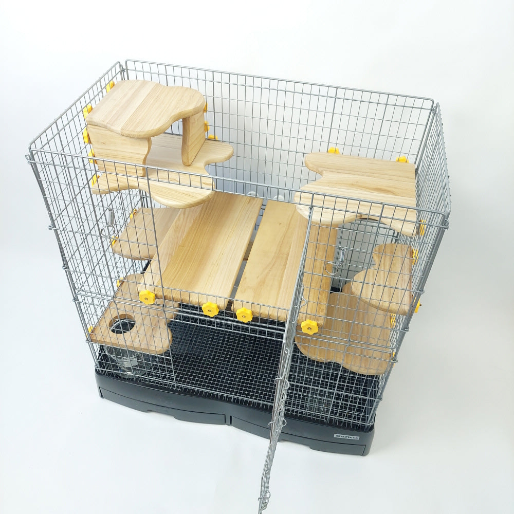 日本初,防水加工【デグーケージ大型サイズ用ウッドステージセット