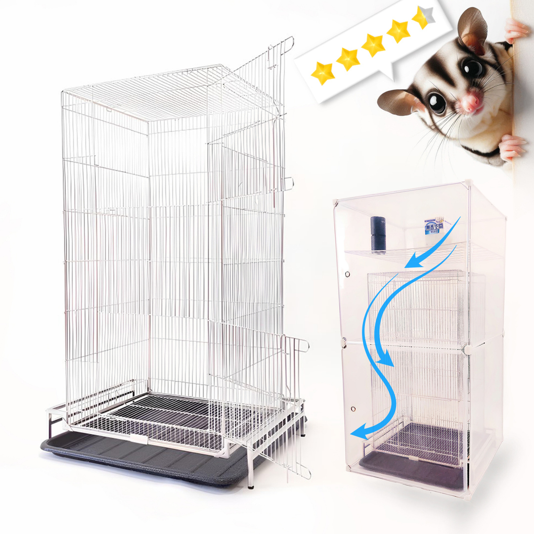 91cm,10秒掃除,ステンレスのモモンガケージ,日本初のトレー洗い不要