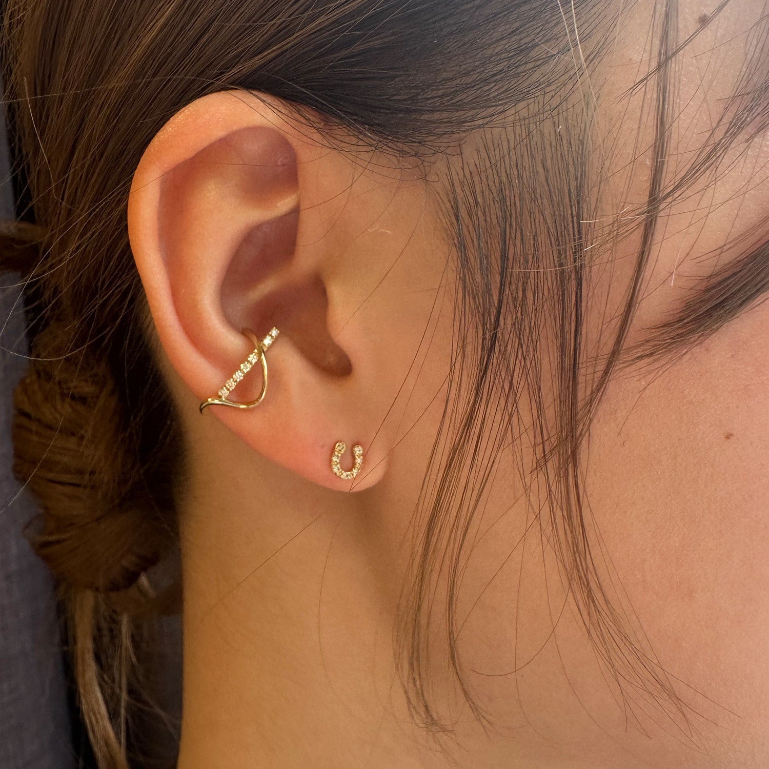 SAORIさんご着用【Tiny Motif】K10ダイヤモンドシューピアス（0.02ct