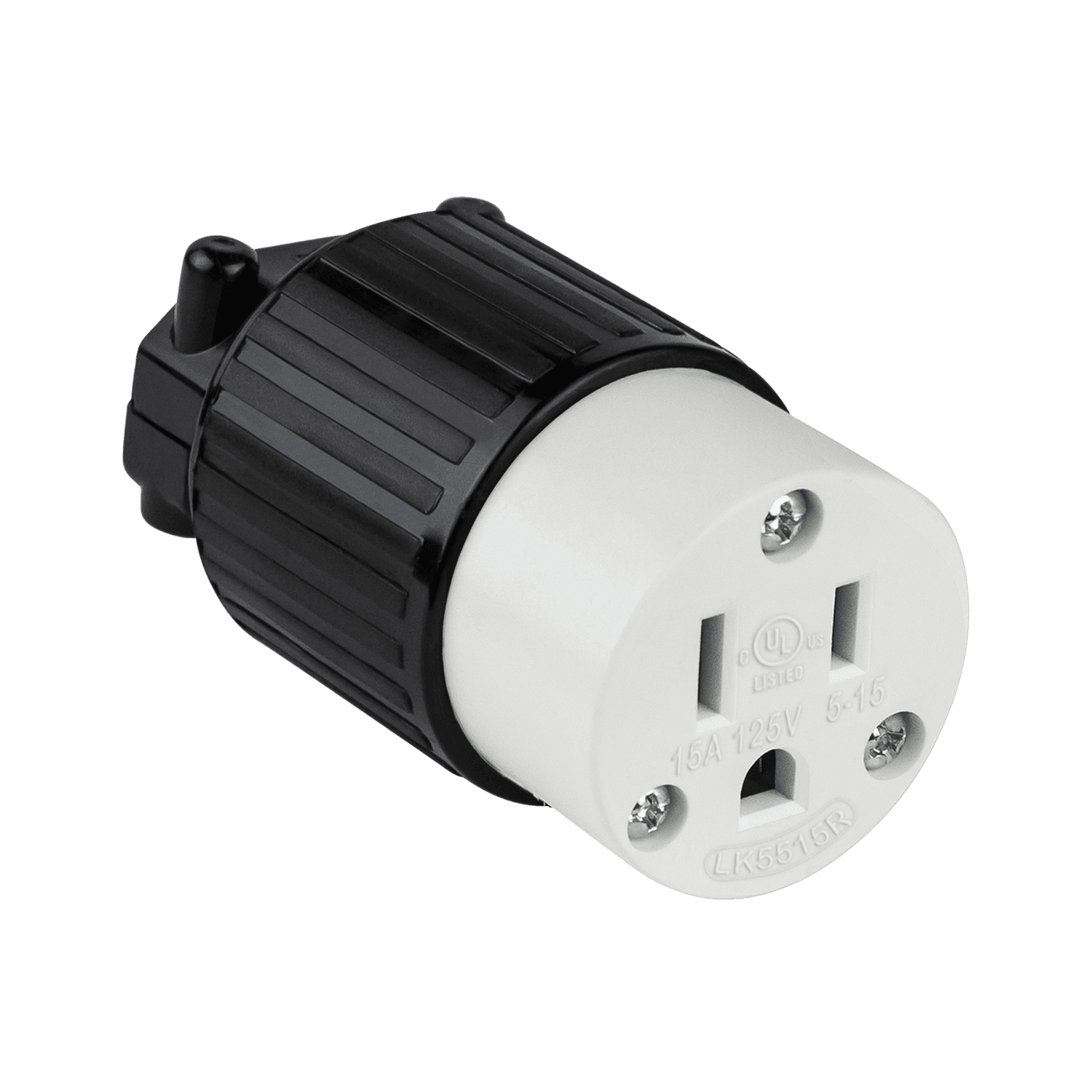 Straight Blade Cord Connector, 15A, 5-15C (66201) - Enerlites