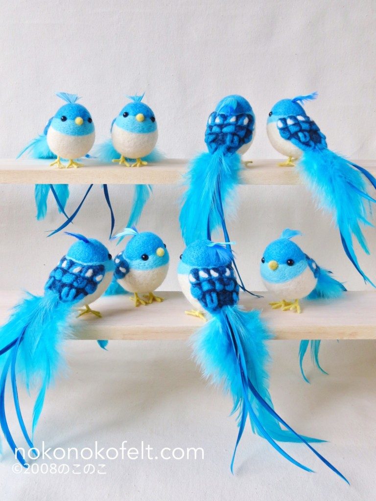 幸せの青い鳥の壁紙プレゼント！ | 羊毛フェルトのまんまることり