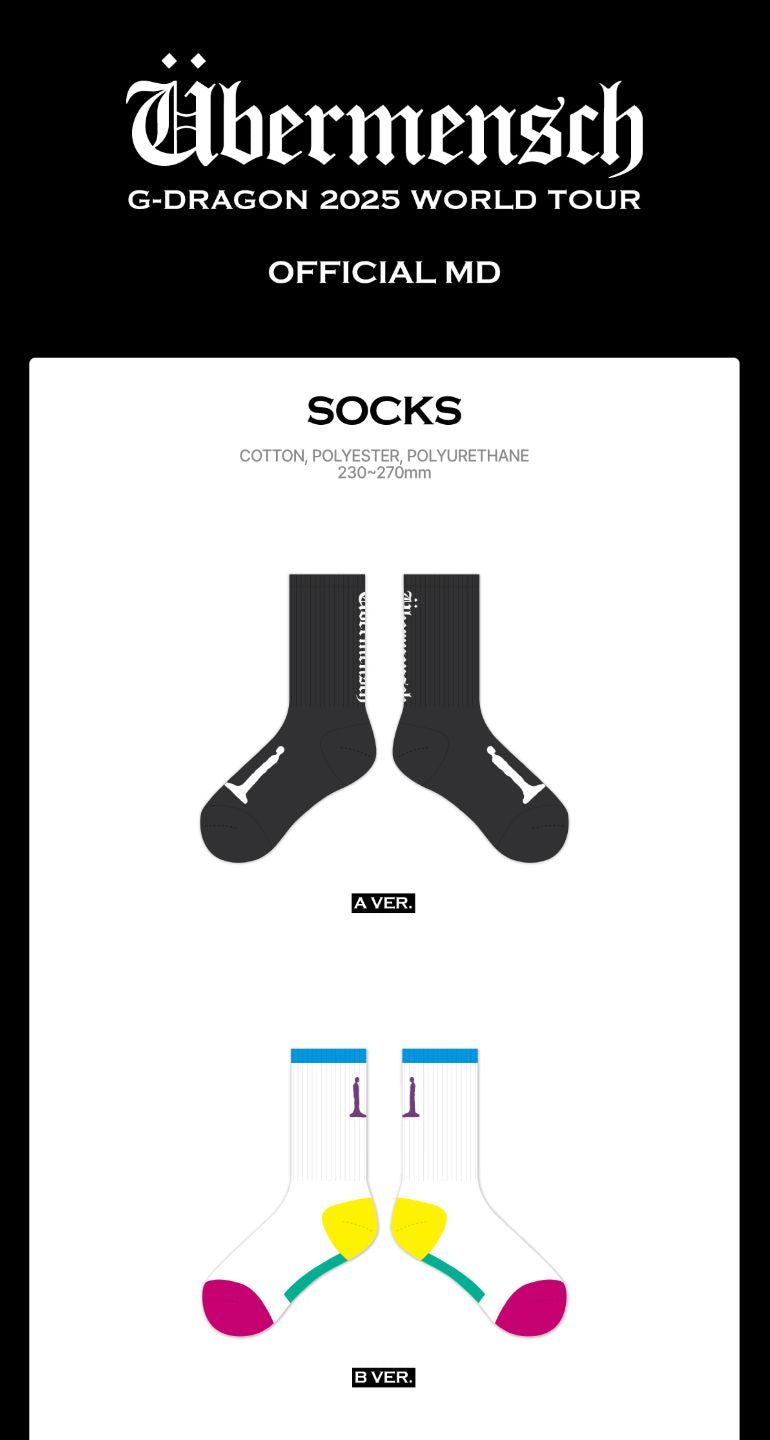 G-DRAGON - SOCKS & SLIPPERS (2025 WORLD TOUR 'ÜBERMENSCH' OFFICIAL MD)
