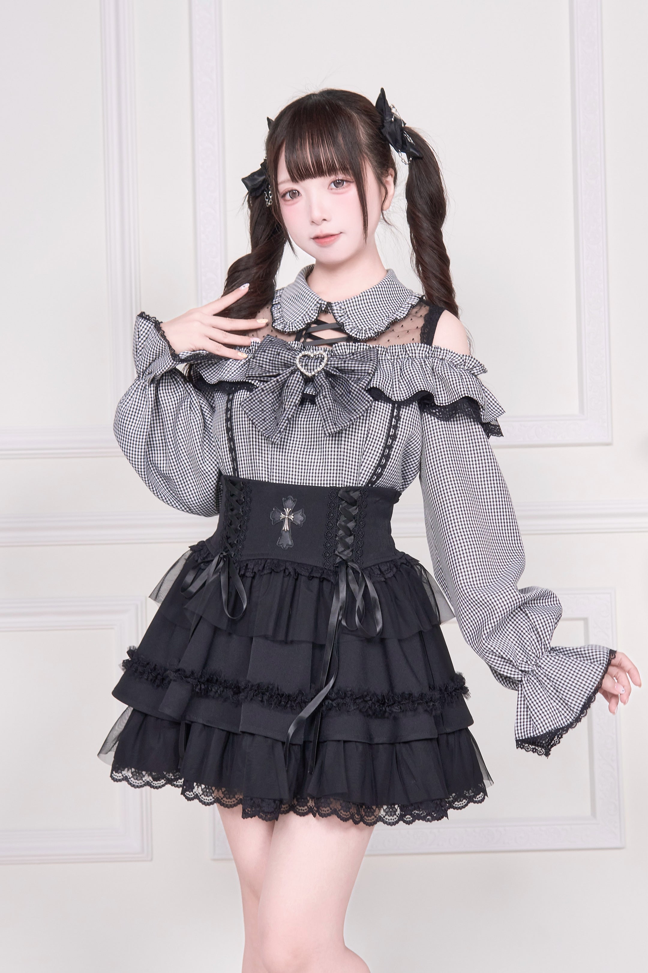 ゴスクロスプリント浴衣セット ホワイトNoGenki ゴスクロスプリント