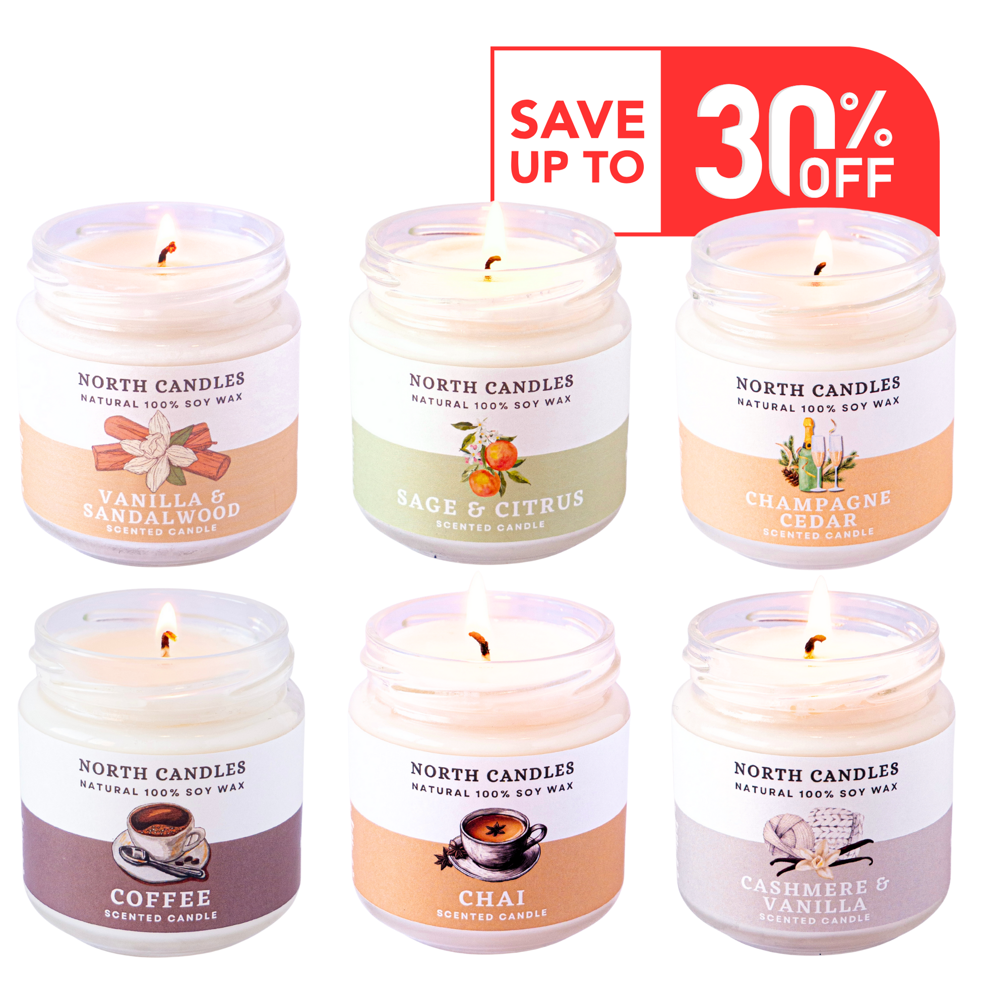 アロマビンキャンドルセット (SAVE 15-20%) ソイキャンドル ノース