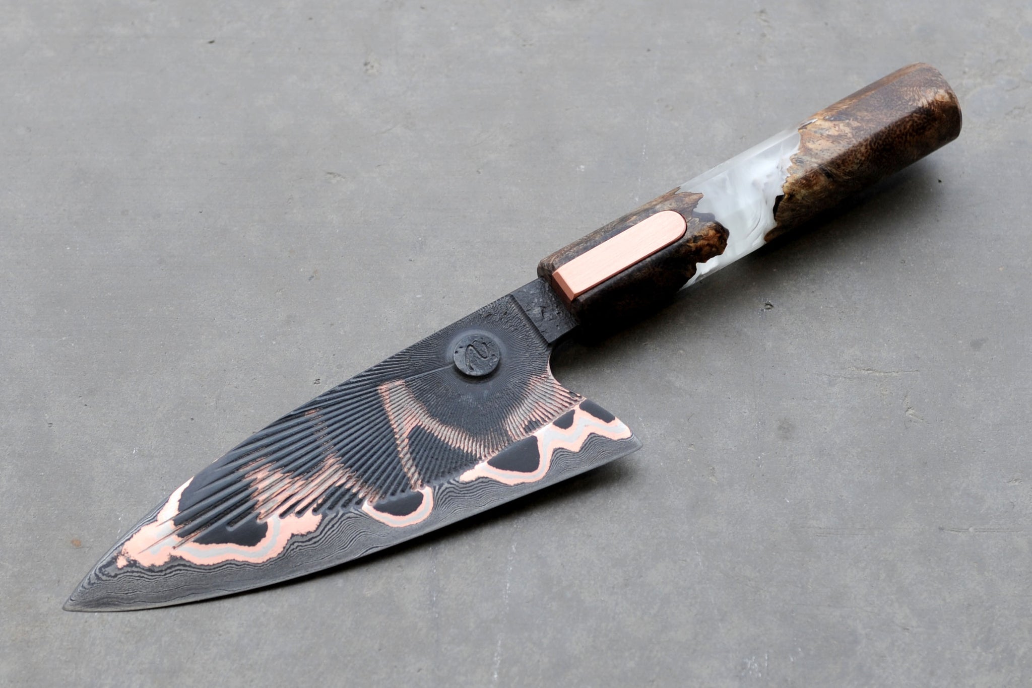 Copper and Damascus GoMai Valkyrie Deba – Nordquist Designs Inc.