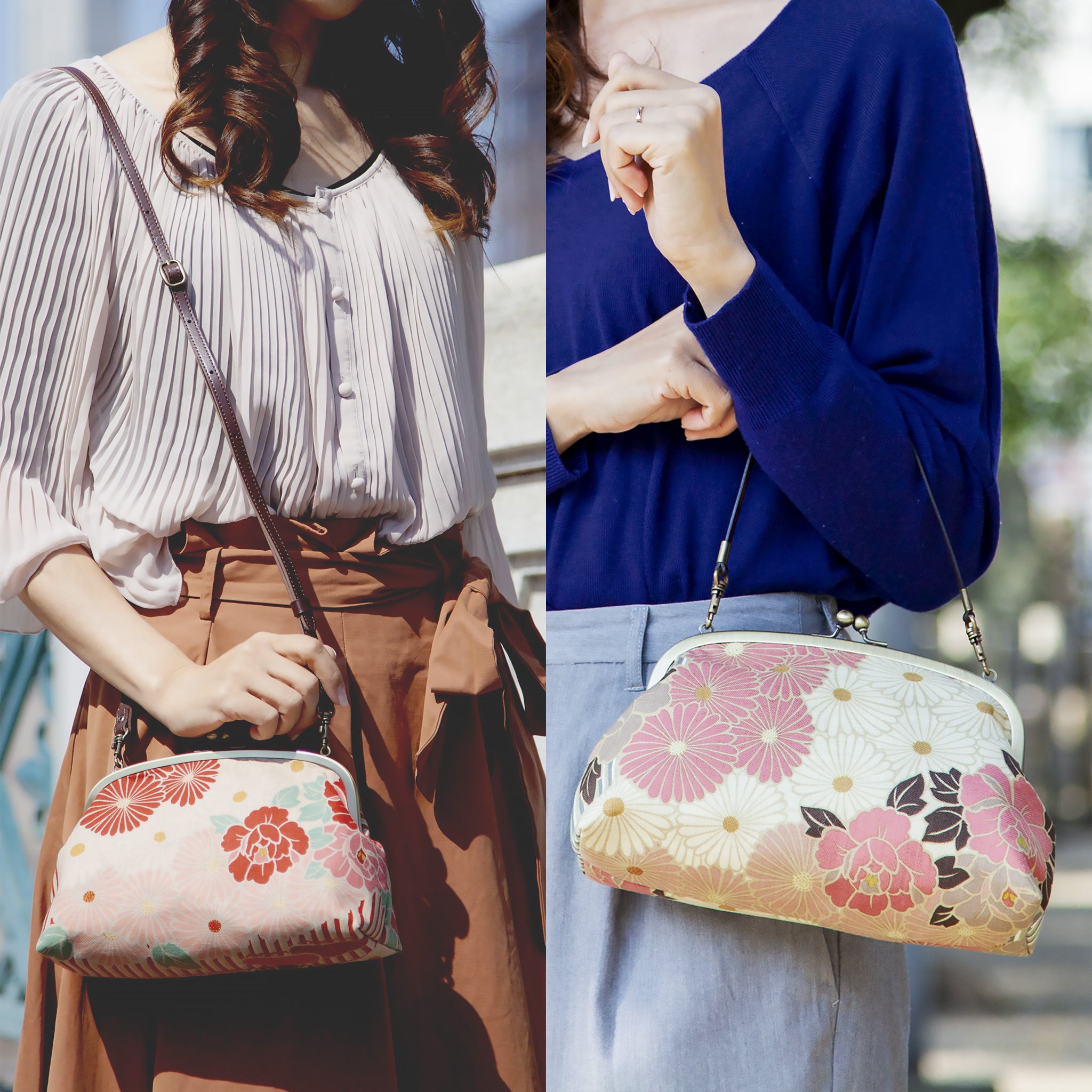 のレン 2way がま口ショルダーバッグ レトロフラワー – NOREN JAPAN