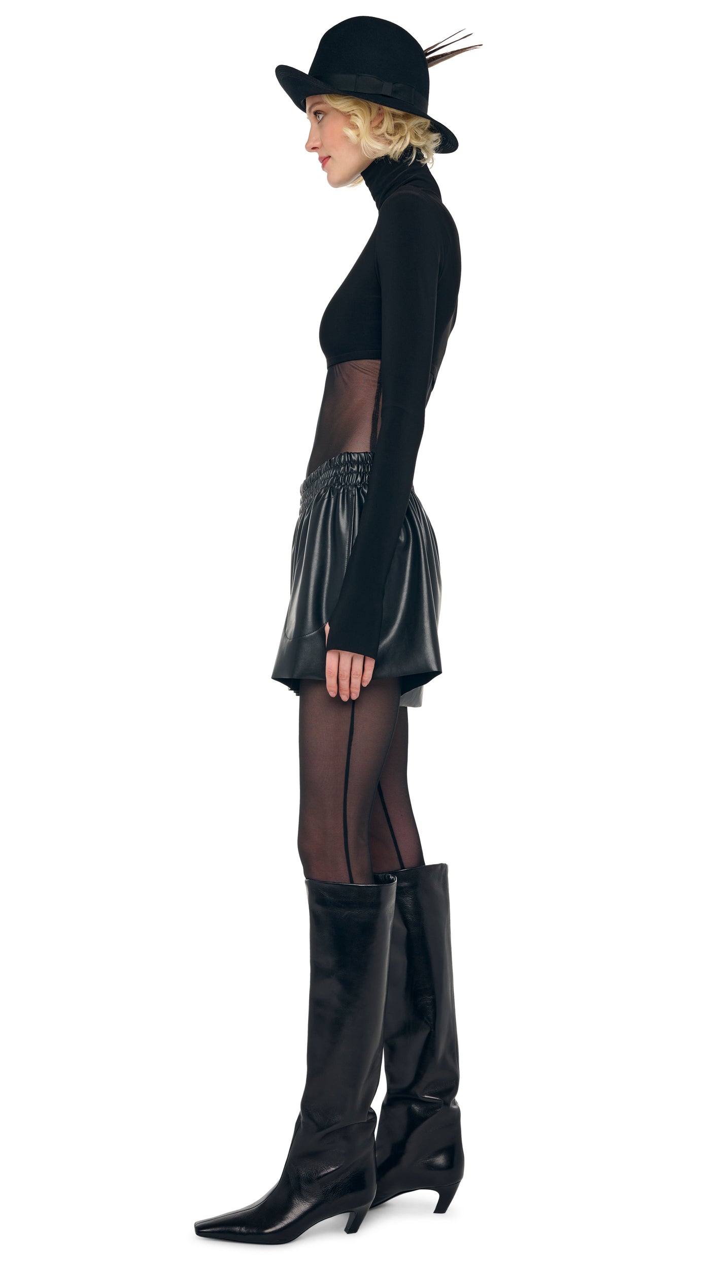 CROPPED TURTLE TOP – Black – Norma Kamali