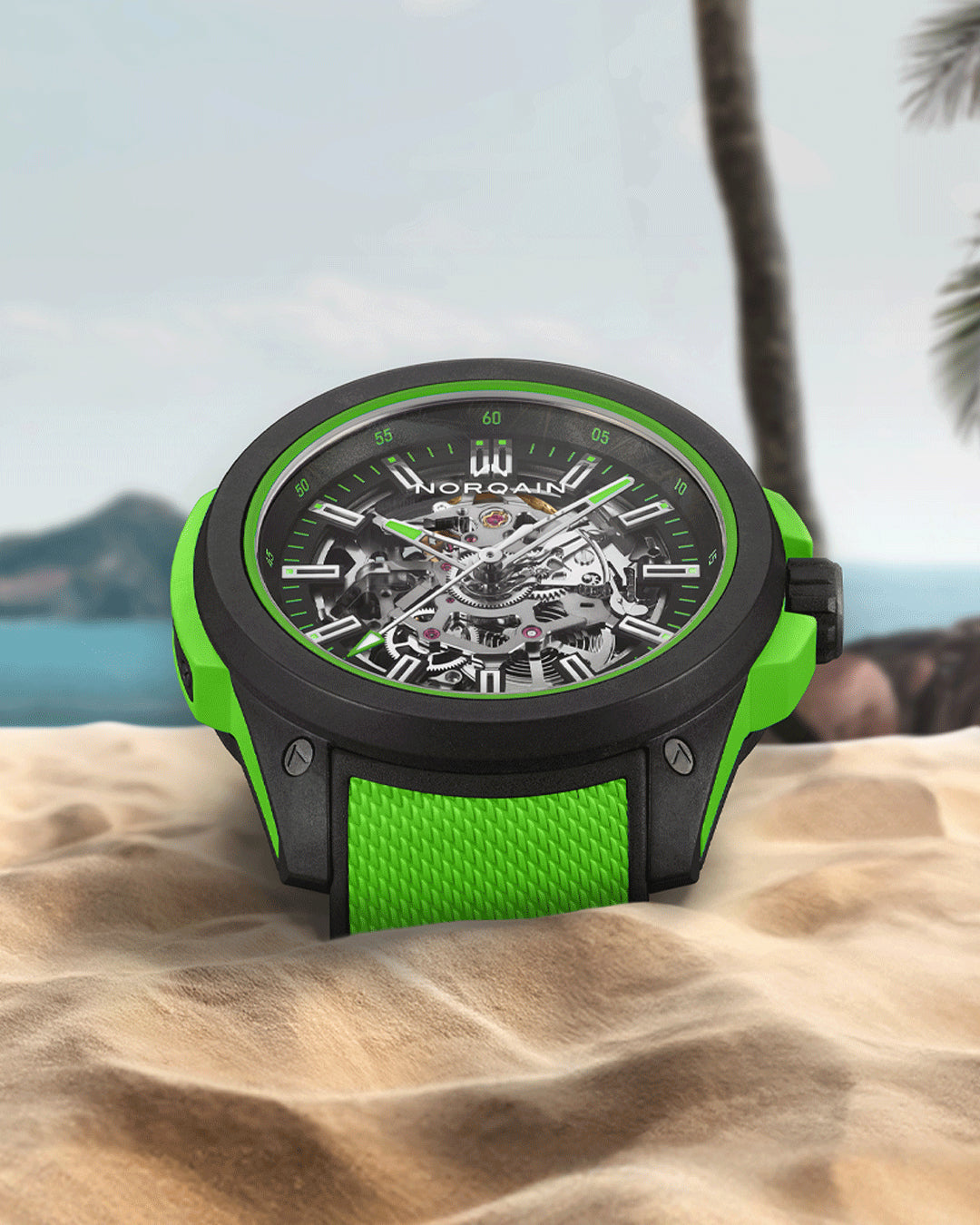 Wild ONE Skeleton 42mm Gecko | NORQAIN Swiss Made Watches - NORQAIN