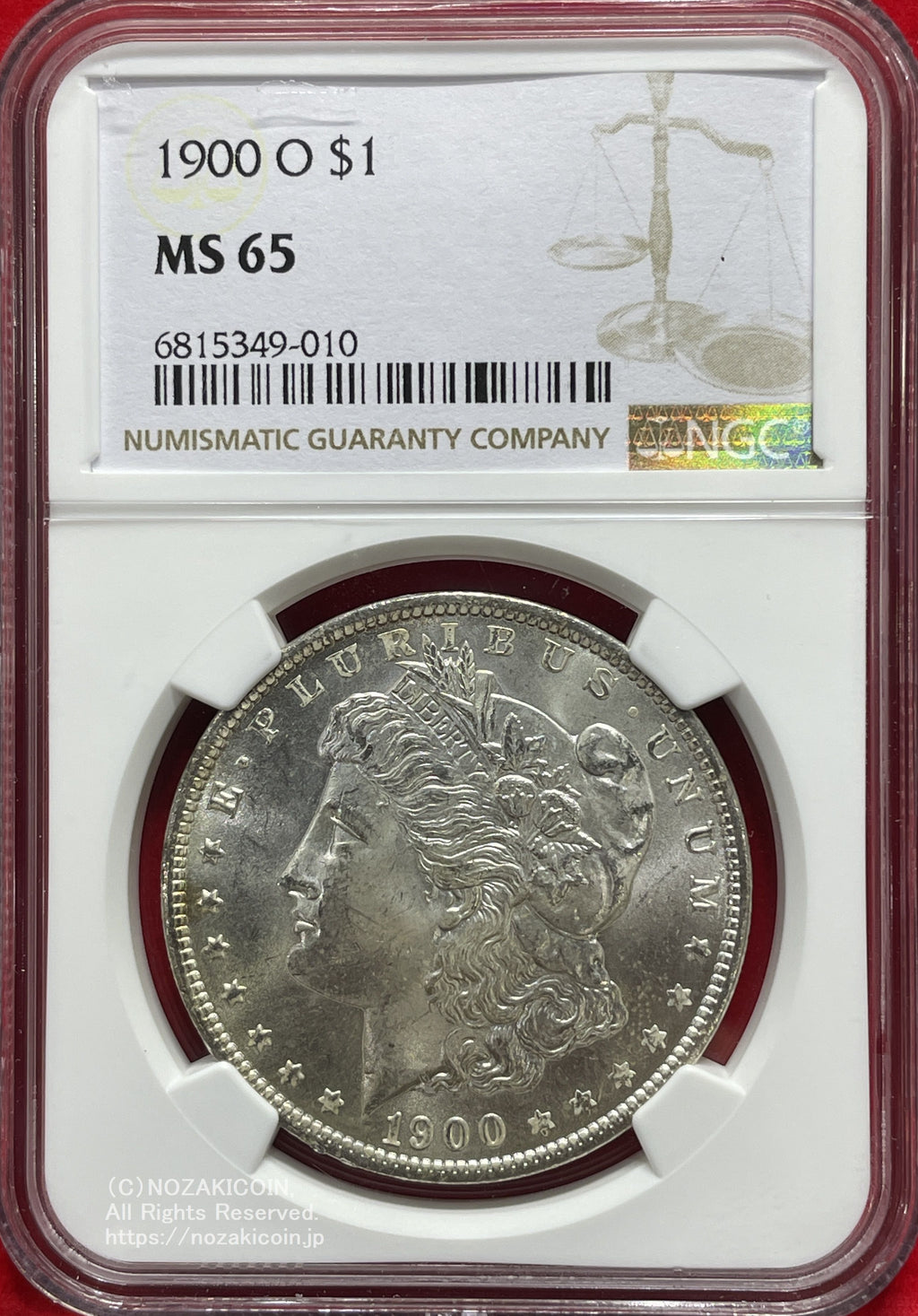 アメリカ 1ドル銀貨 1900年O NGC MS65 010 – 野崎コイン