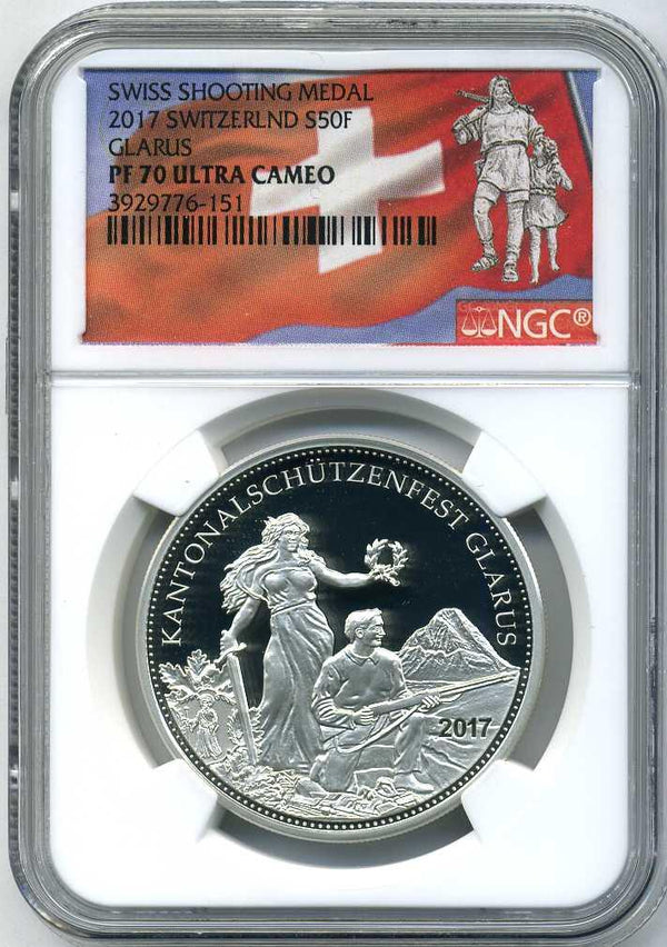 スイス 射撃祭 50フラン銀貨 2017 Glarus NGC PF70 ULTRA CAMEO – 野崎