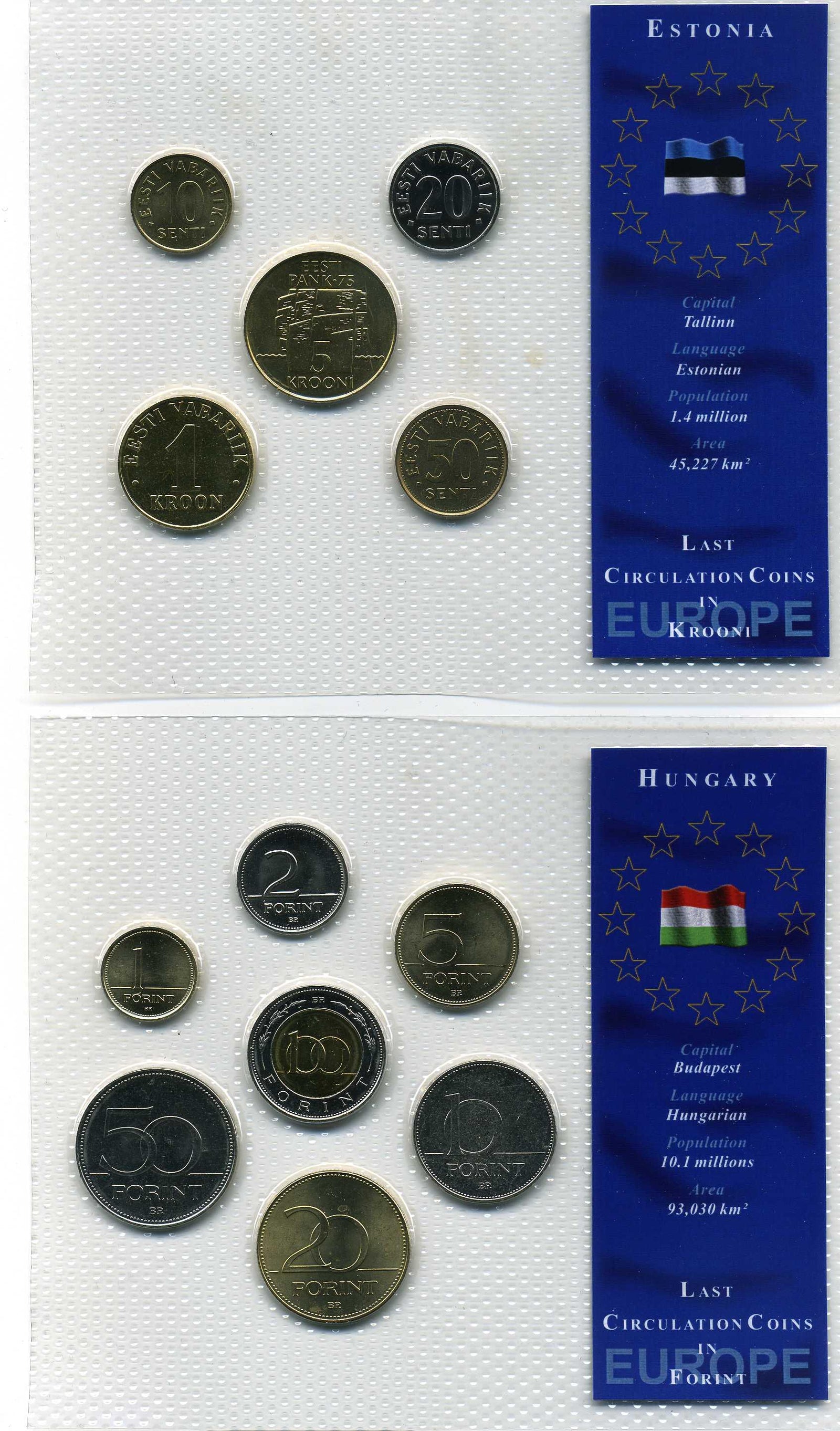 ユーロ加盟国10カ国 ユーロ前のラストコインセット – 野崎コイン