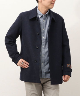 ≪ビジカジ対応≫カシミヤ混 ステンカラーハーフコート（5-0804-6-58