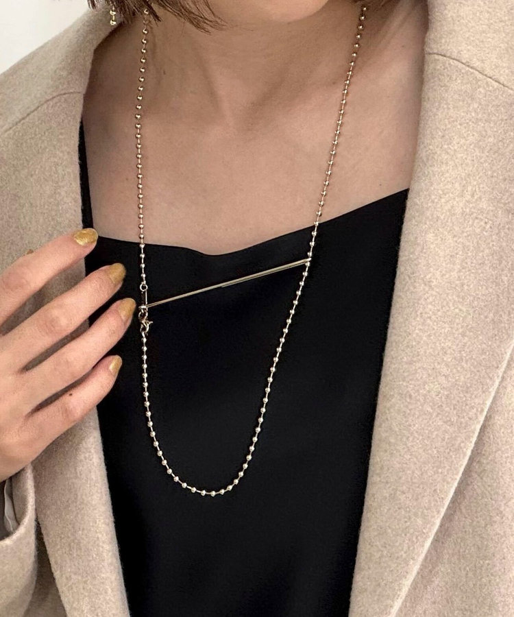 grâce grace/グラスグラス】ロングフックボールアレンジネックレス（5