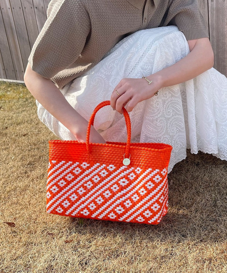Letra/レトラ】柄編みメルカドバッグ ショートタイプ（4-0527-2-32-104