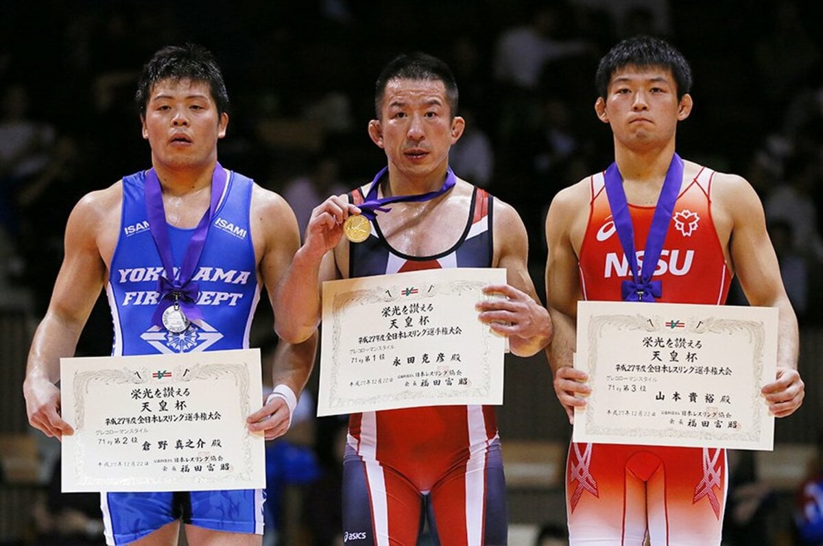 11年ぶりのレスリング復帰戦で優勝。永田克彦が我が子に見せた父の背中