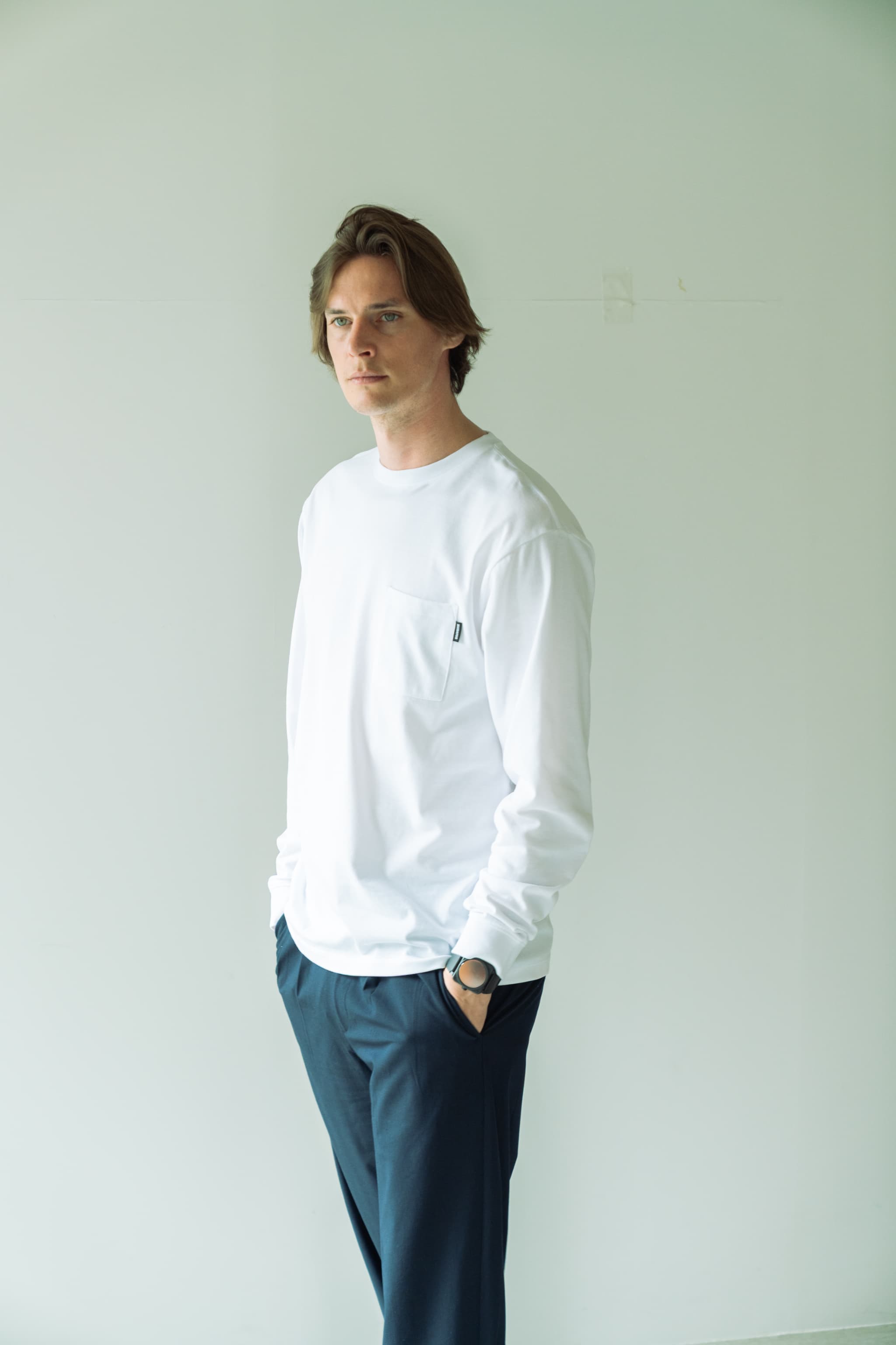 N6 Long sleeve Pocket T-Shirts【WHITE】(N624-002)| Numero6