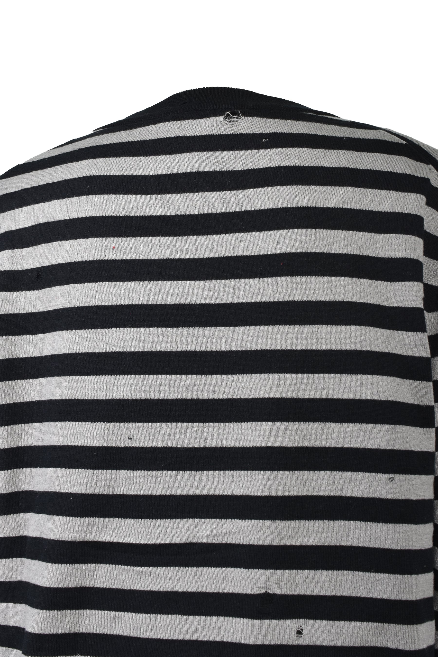 KAMIYA カミヤ SS26 LAYERED HORIZONTAL STRIPED KNIT / BLK - NUBIAN