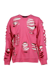 JUN/NAKAYAMA ジュンナカヤマ FW25 DISTRESSED CREWNECK / PNK