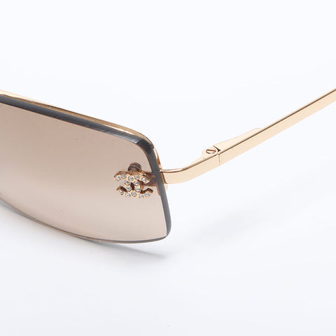 シャネル CHANEL ココマーク リムレス フレームレス ラインストーン