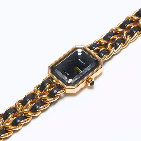 シャネル CHANEL プリミエール 黒文字盤 20mm 腕時計 ゴールド
