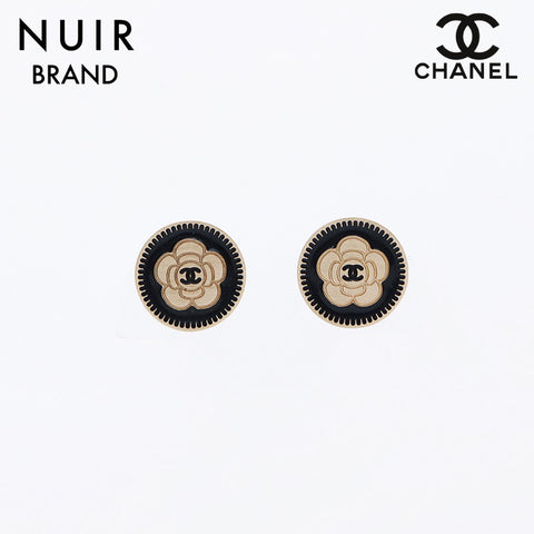 シャネル CHANEL 06P ココマーク カメリア ピアス ゴールド ブラック