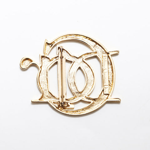 Christian Dior Logo Brooch Gold WS12592 – NUIR VINTAGE