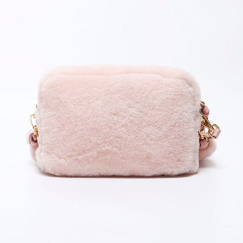 Miu Miu Fluffy Logo Fur Shoulder Bag Pink WS12211 – NUIR VINTAGE