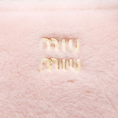 Miu Miu Fluffy Logo Fur Shoulder Bag Pink WS12211 – NUIR VINTAGE