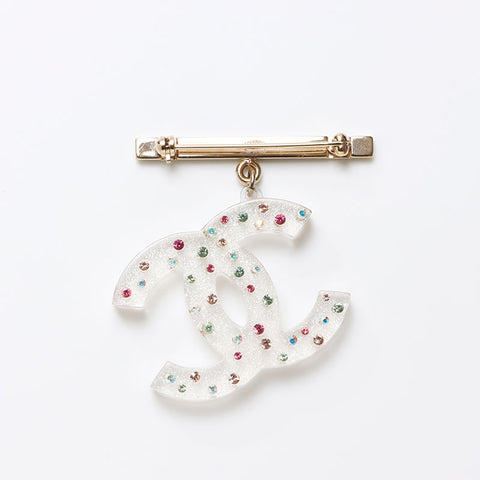 シャネル CHANEL 04A 2004 ココマーク ラインストーン クリア ブローチ