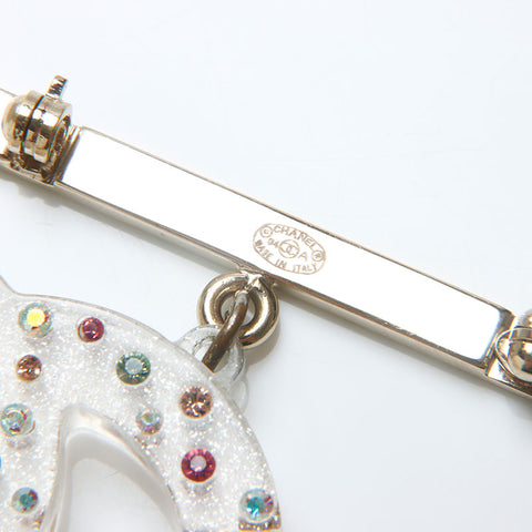 シャネル CHANEL 04A 2004 ココマーク ラインストーン クリア ブローチ