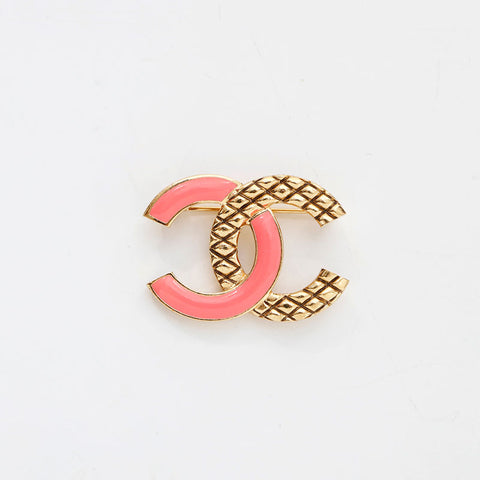 シャネル CHANEL 2022年 ピンクココマーク ブローチ ゴールド WS14940