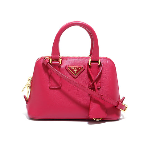 プラダ PRADA ミニ サフィアーノ レザー 2WAY ショルダーバッグ ピンク