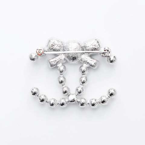 シャネル CHANEL 23K ココマーク ラインストーン パール リボン