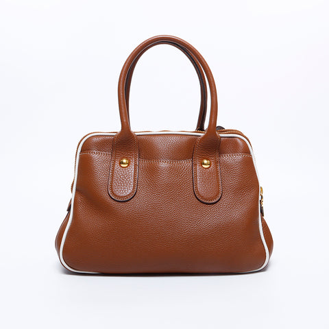 ミュウ ミュウ Miu Miu 2way ナッパレザー ハンドバッグ ブラウン