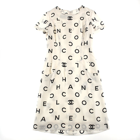 シャネル CHANEL ココマーク ロゴ ワンピース ホワイト P4040 – NUIR