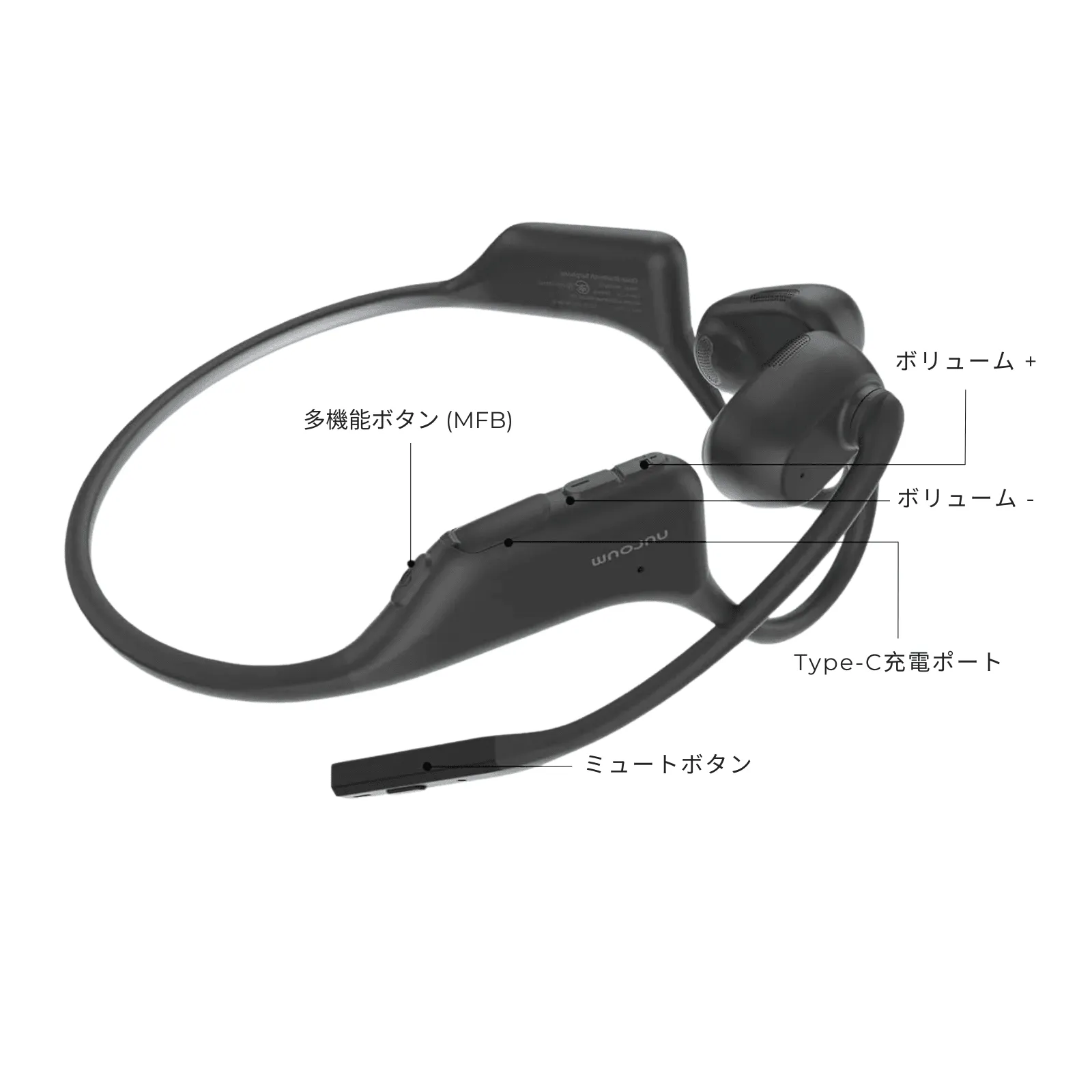 Nuroum Open Ear Pro 2 ビジネス用ヘッドセット（マイク付き）－ 今