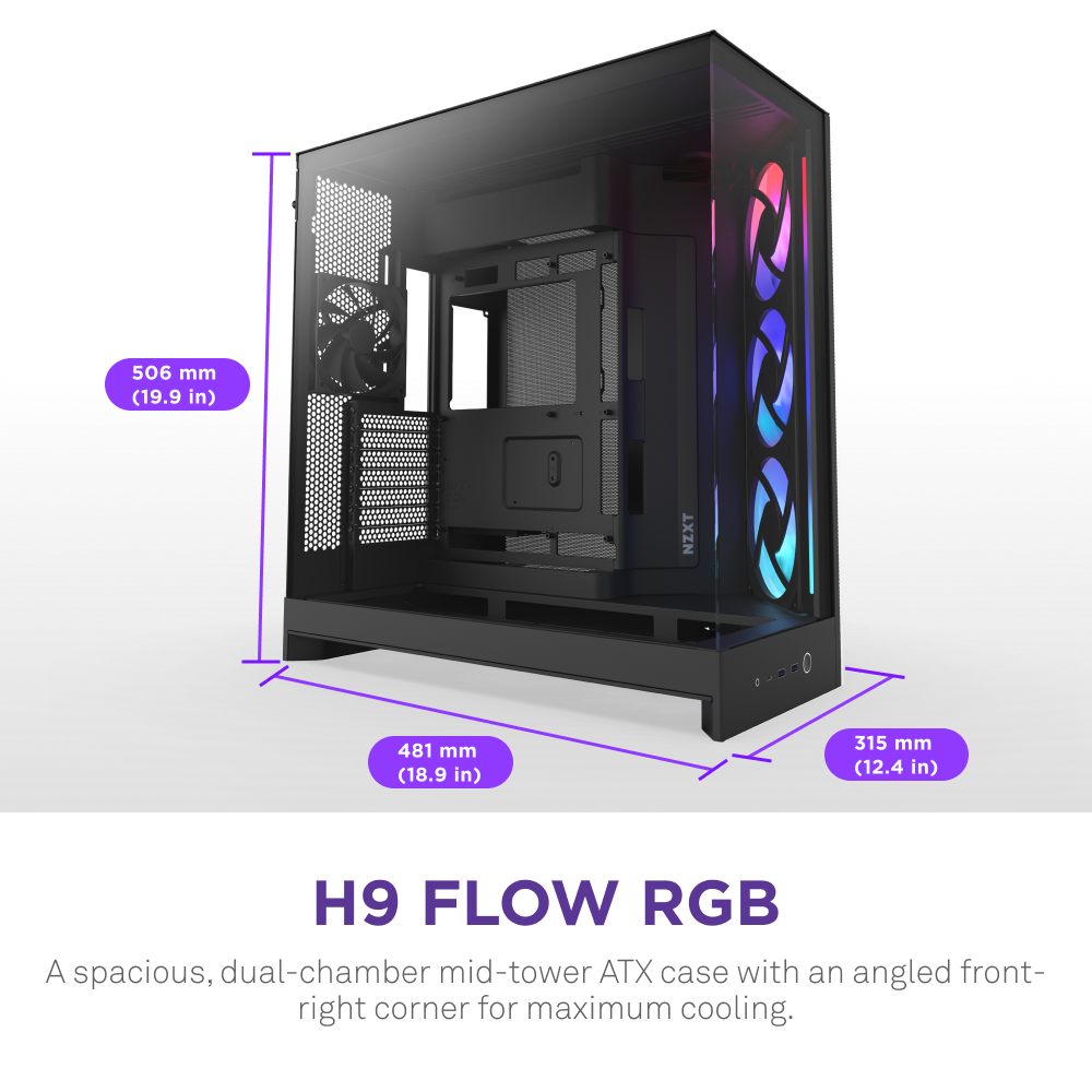 NZXT | H9 Flow RGB | Dual-Chamber Mid-Tower ATX Case